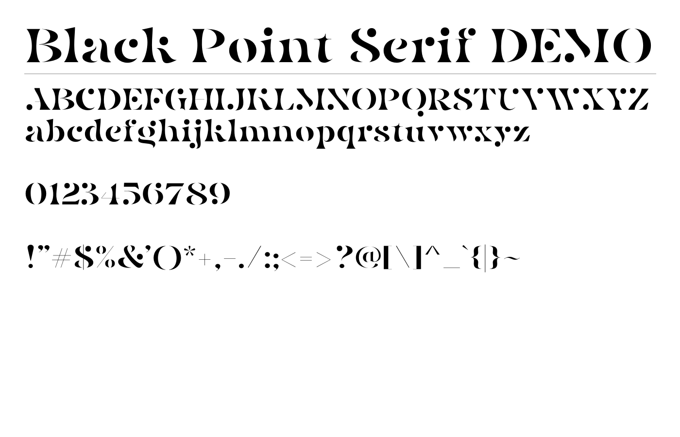 Black Point Serif DEMO Font preview