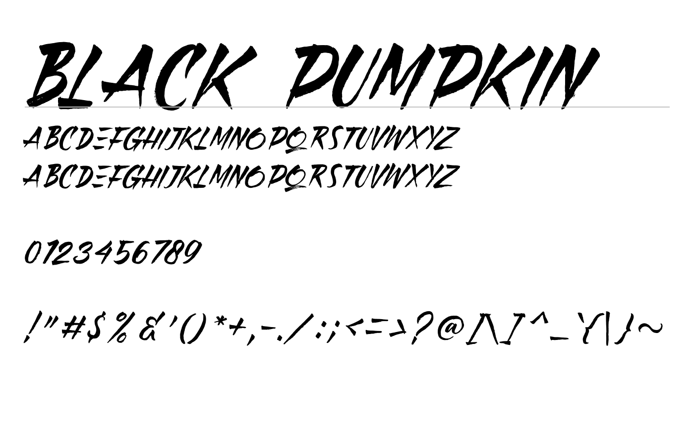 Black Pumpkin Font preview