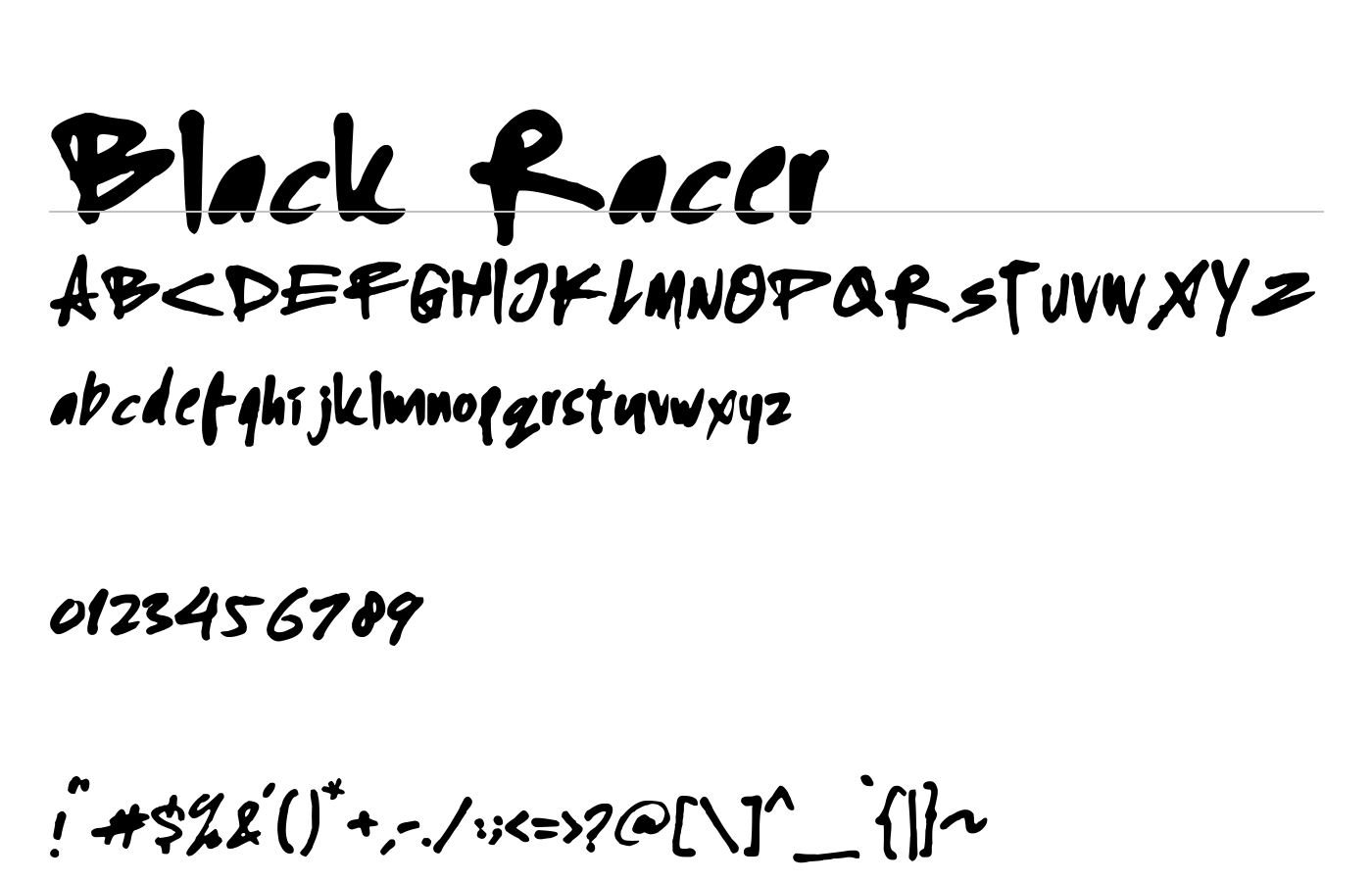 Black Racer Font preview