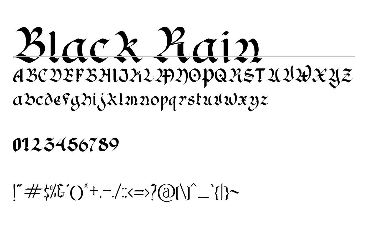 Black Rain Font preview