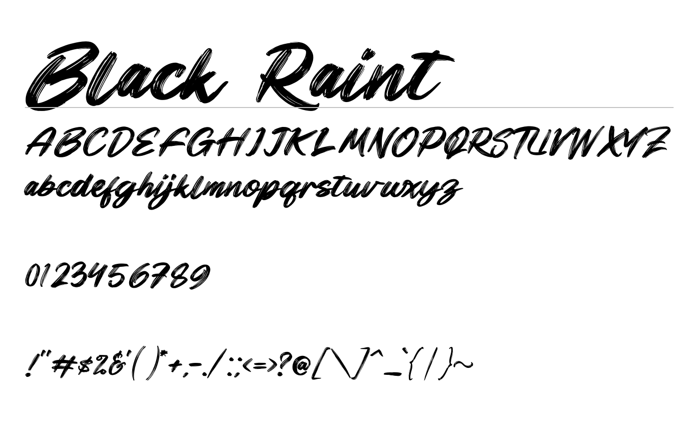 Black Raint Font preview
