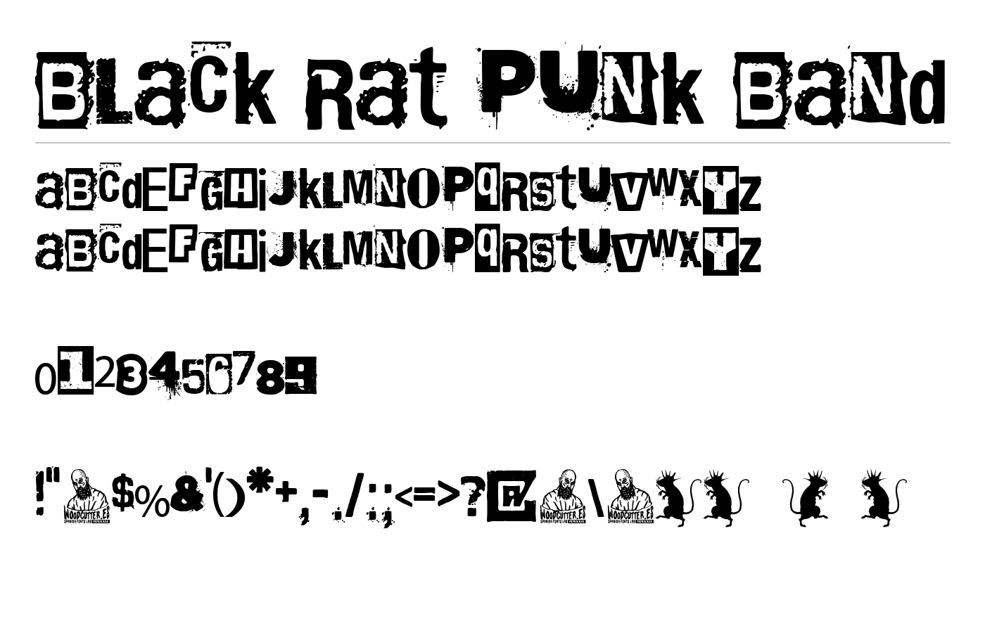 Black Rat Punk Band Font preview