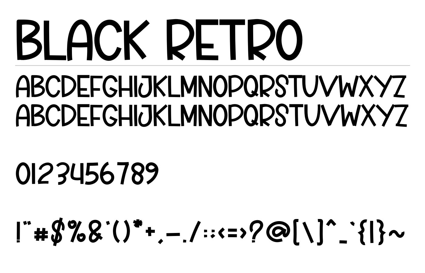 Black Retro Font preview