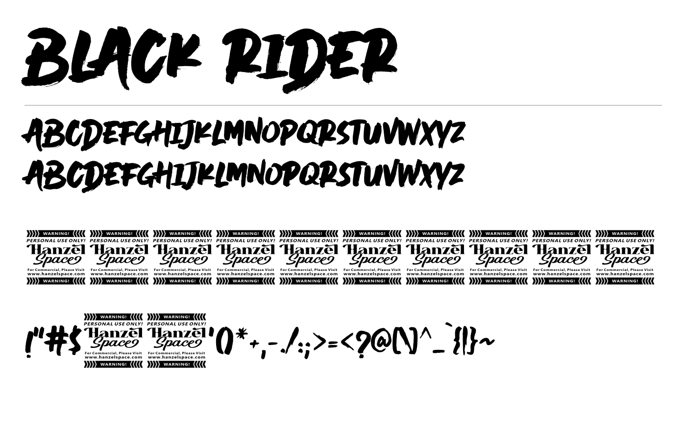 Black Rider Font preview