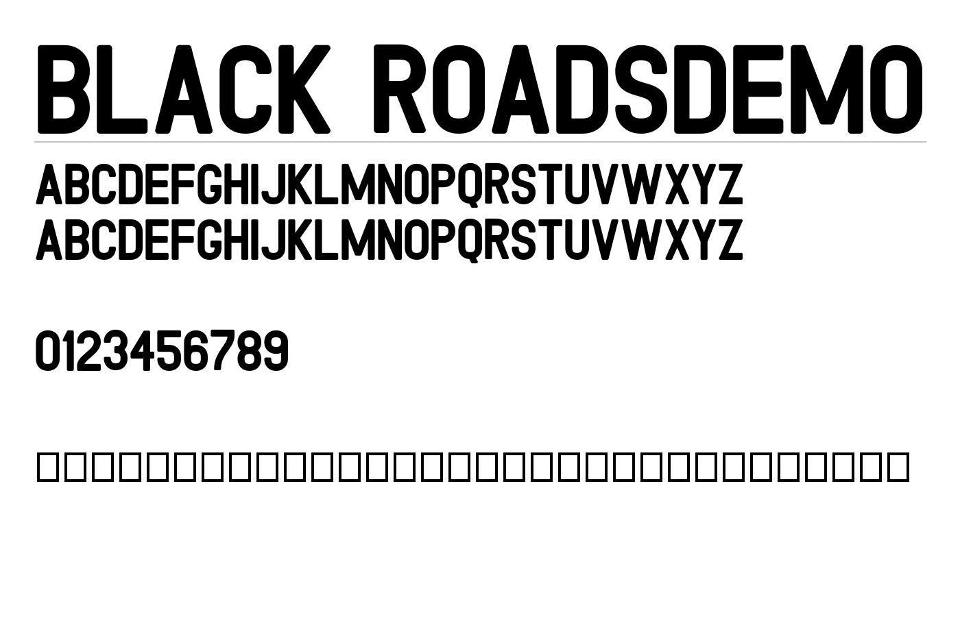 Black RoadsDEMO Font preview