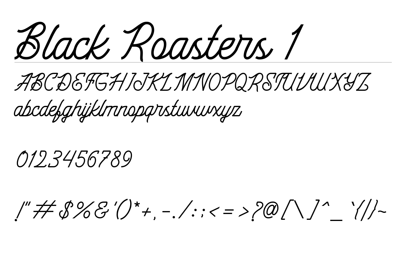 Black Roasters Font preview