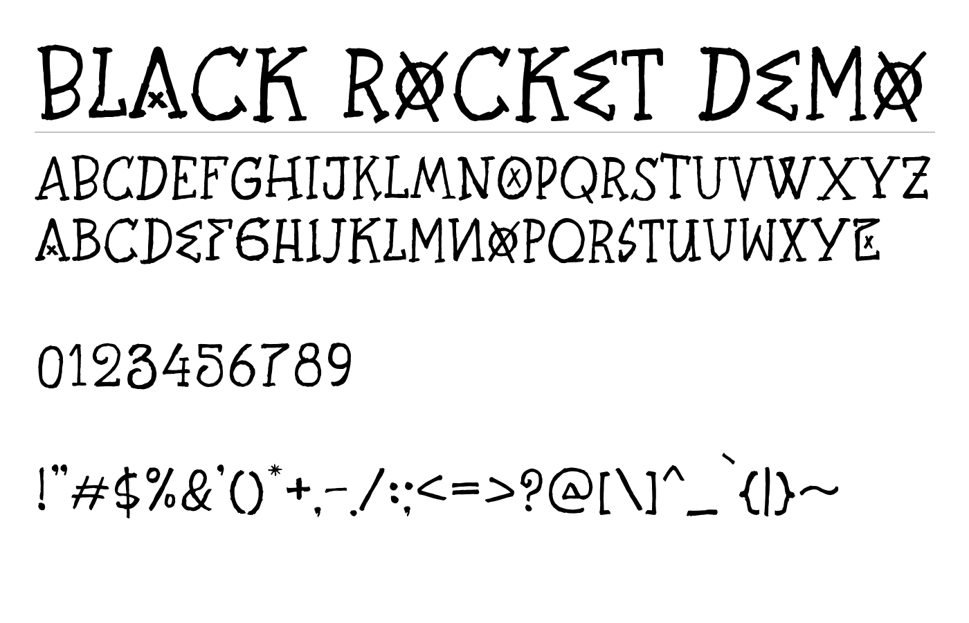 Black Rocket Demo Font preview