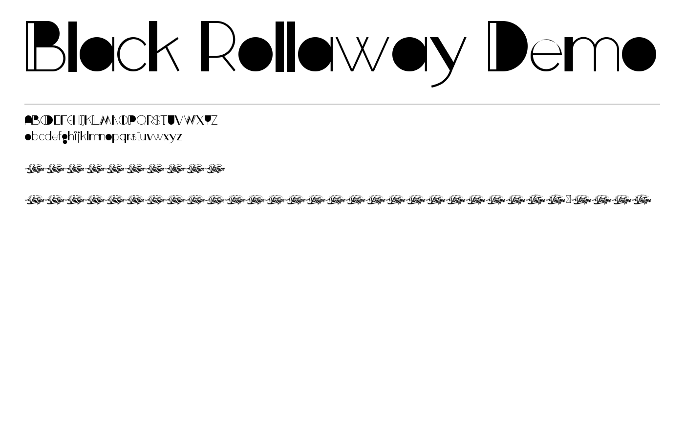 Black Rollaway Demo Font preview