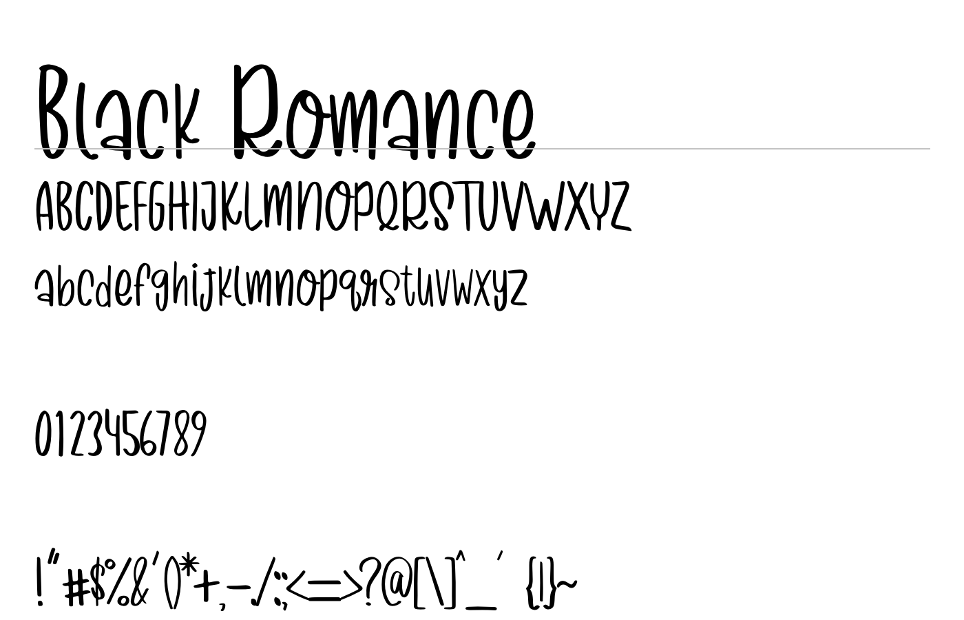 Black Romance Font preview