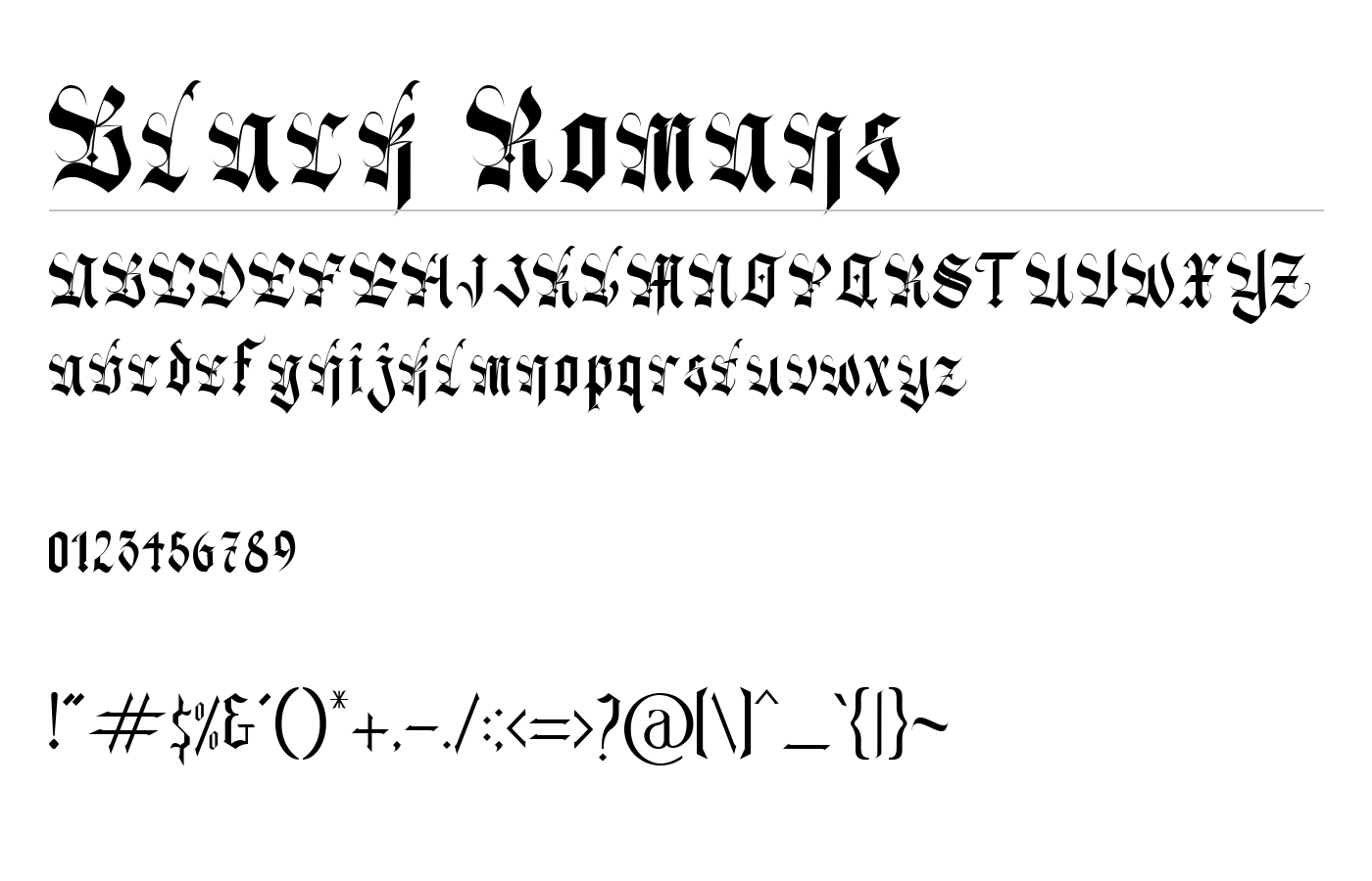 Black Romans Font preview