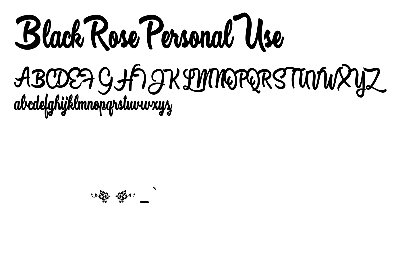 Black Rose Personal Use Font preview