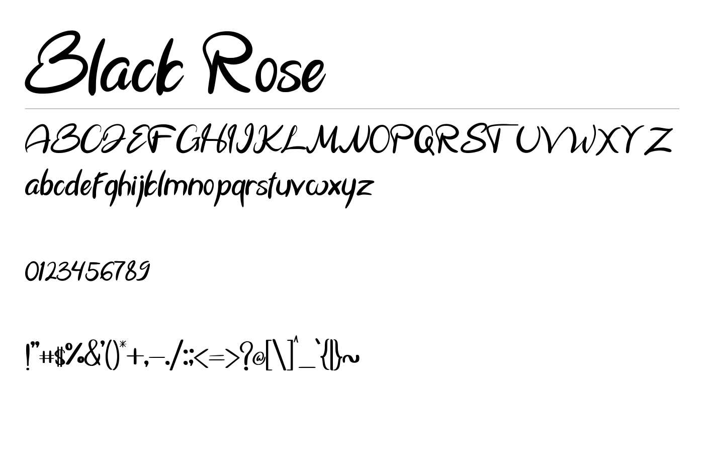 Black Rose Font preview