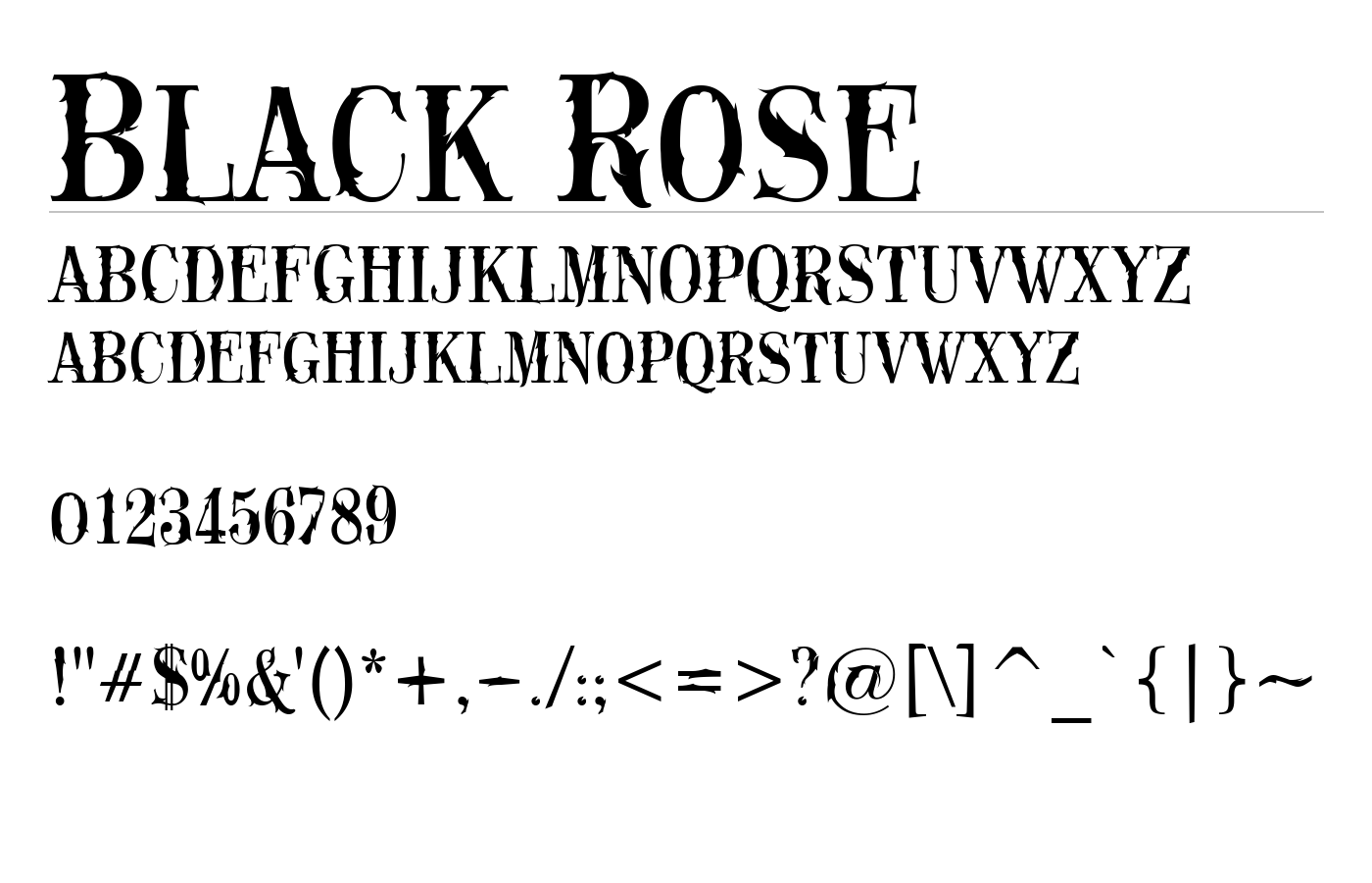 Black Rose Font preview