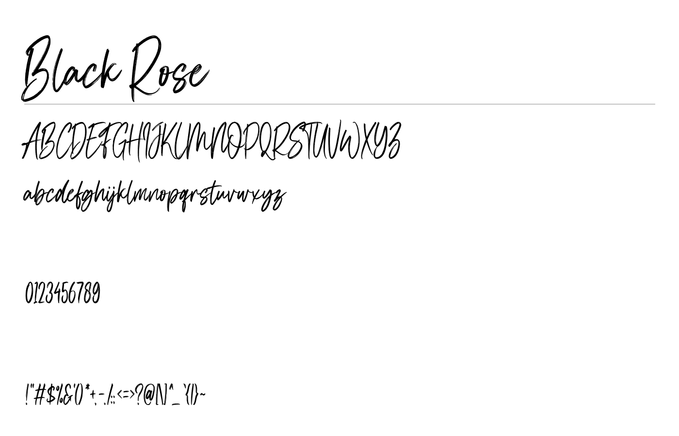 Black Rose Font preview