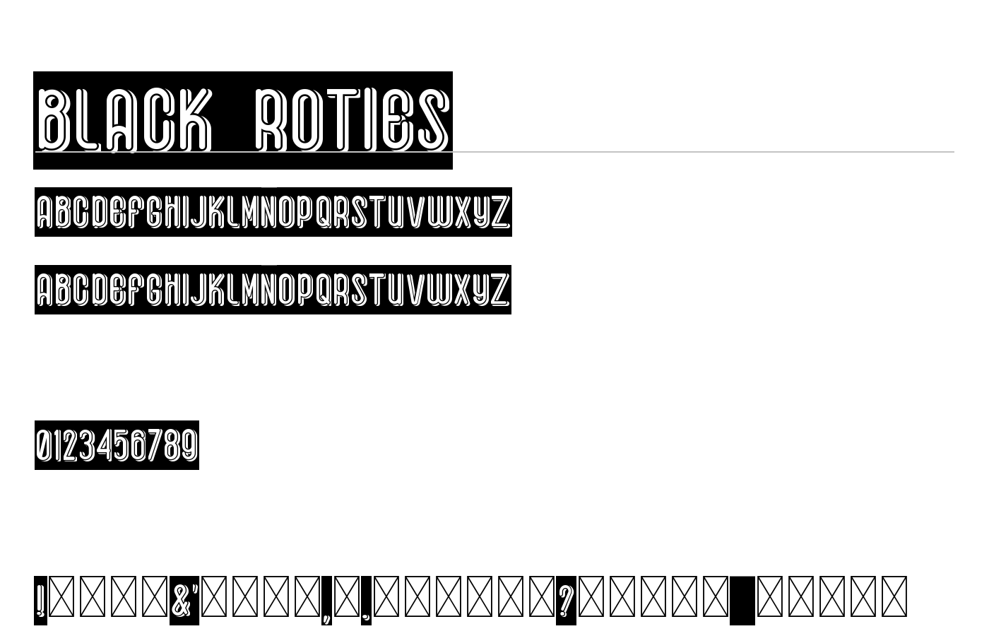 Black Roties Font preview