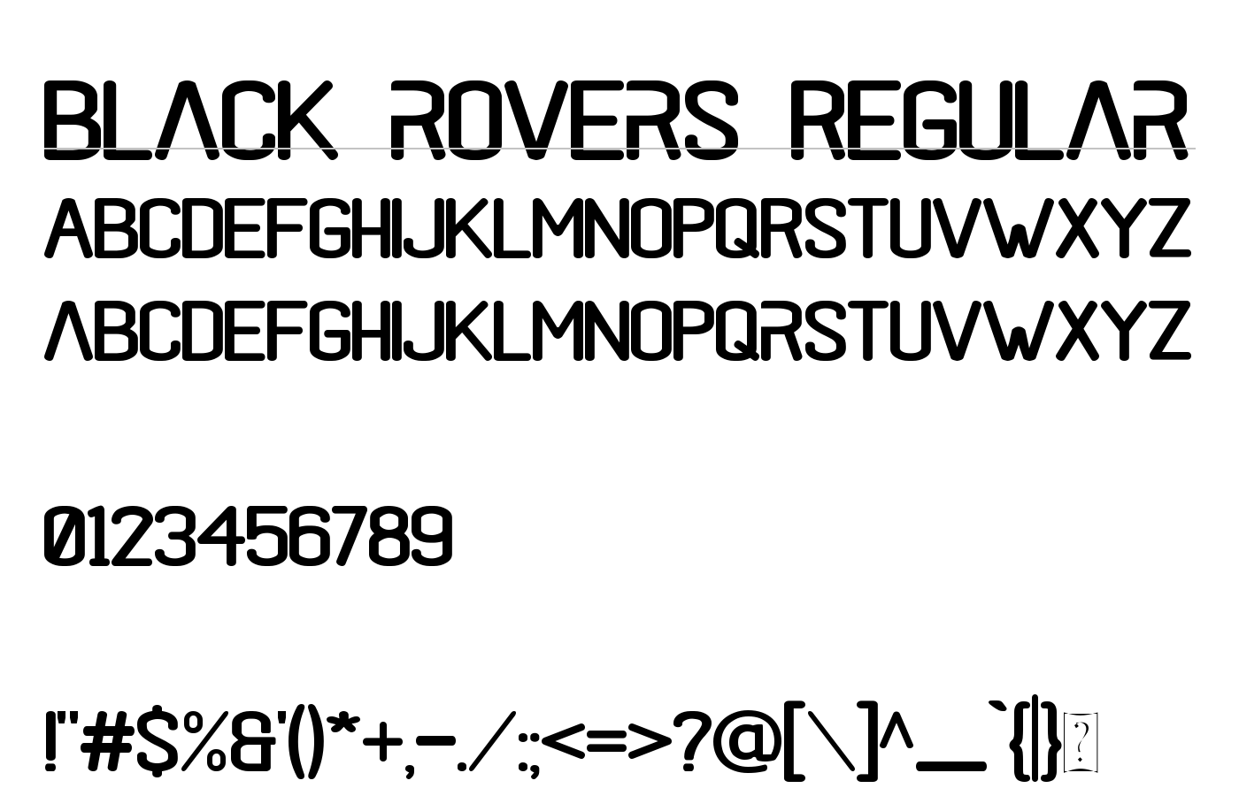 Black Rovers Font preview