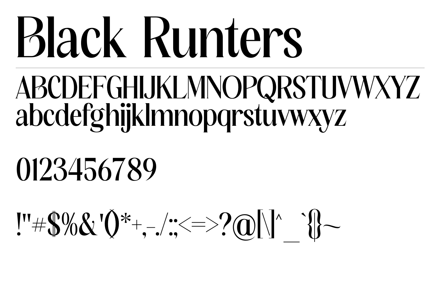Black Runters Font preview