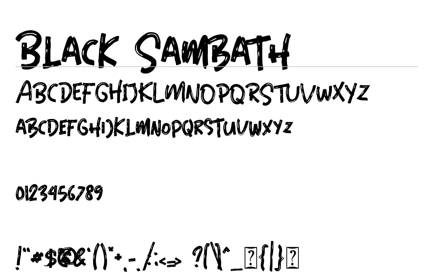 Black Sambath Font preview