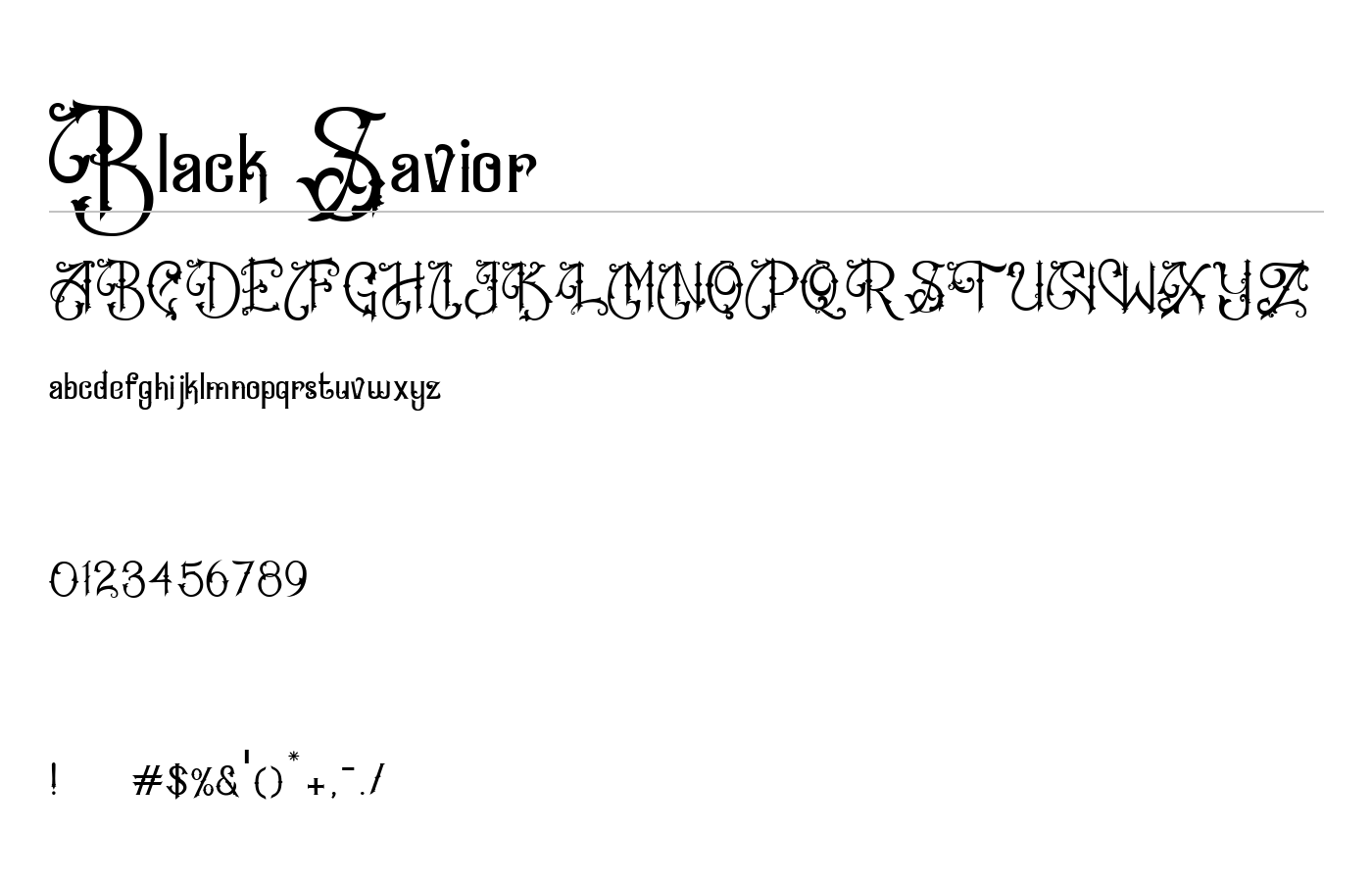 Black Savior Font preview