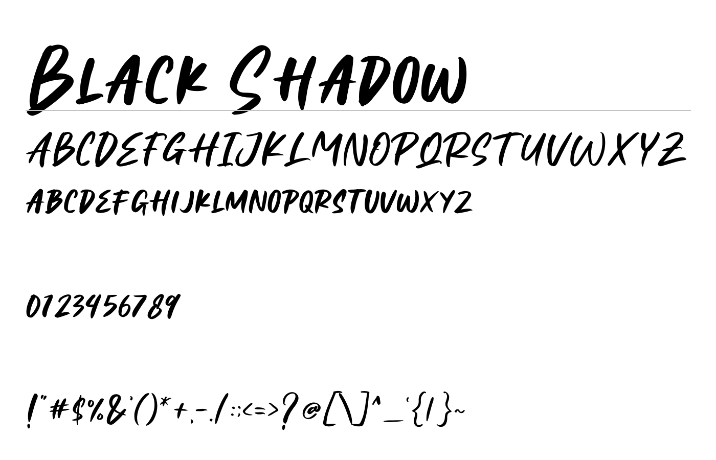 Black Shadow Font preview