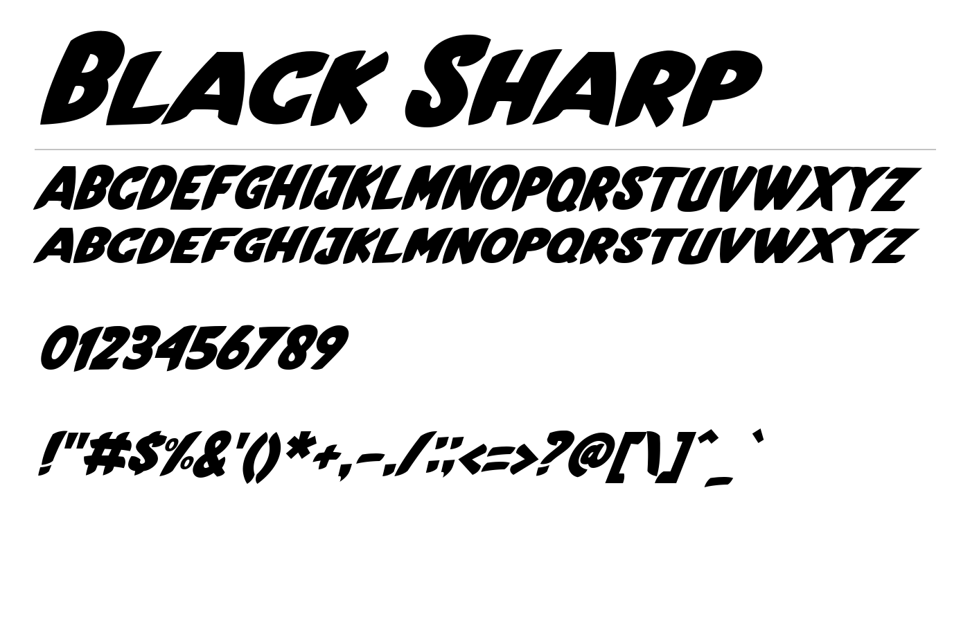 Black Sharp Font preview