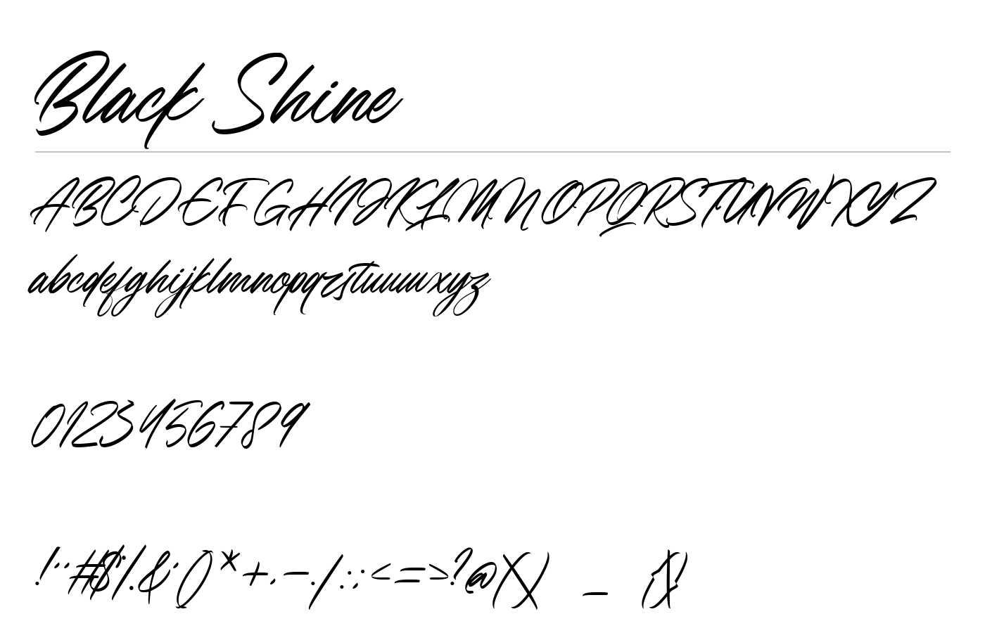 Black Shine Font preview