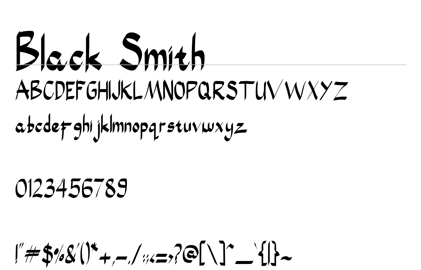 Black Smith Font preview