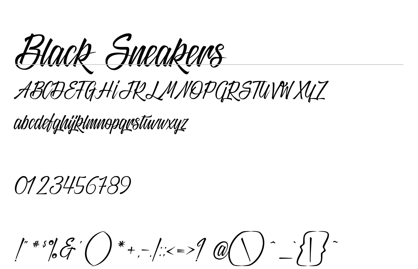 Black Sneakers Font preview