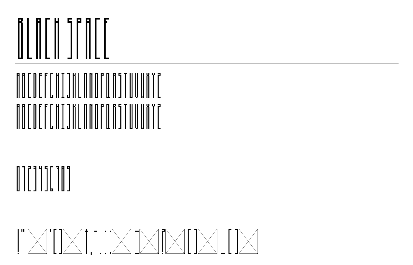 Black Space Font preview