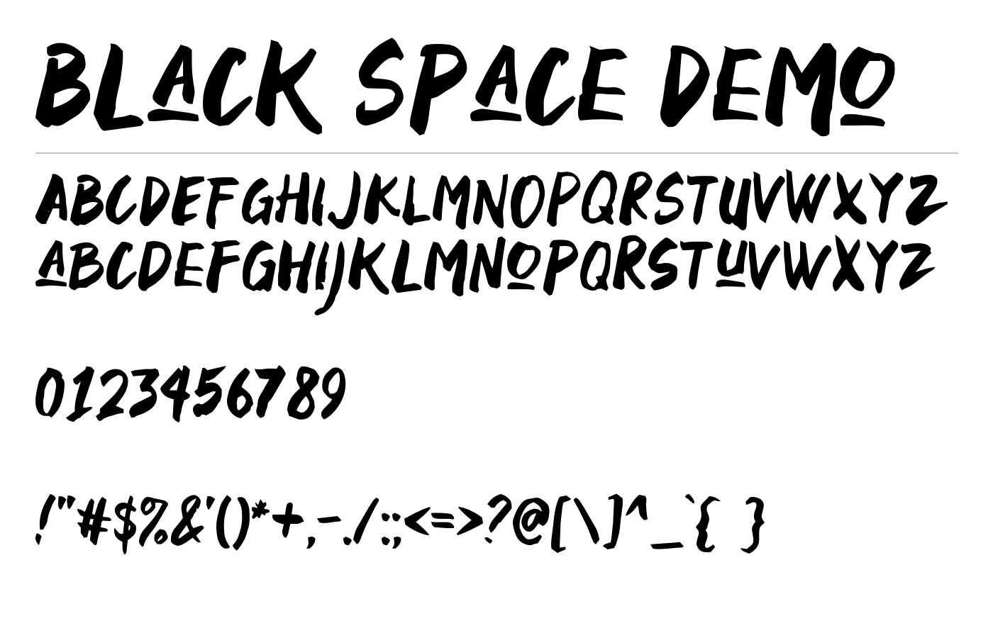 Black Space Demo Font preview