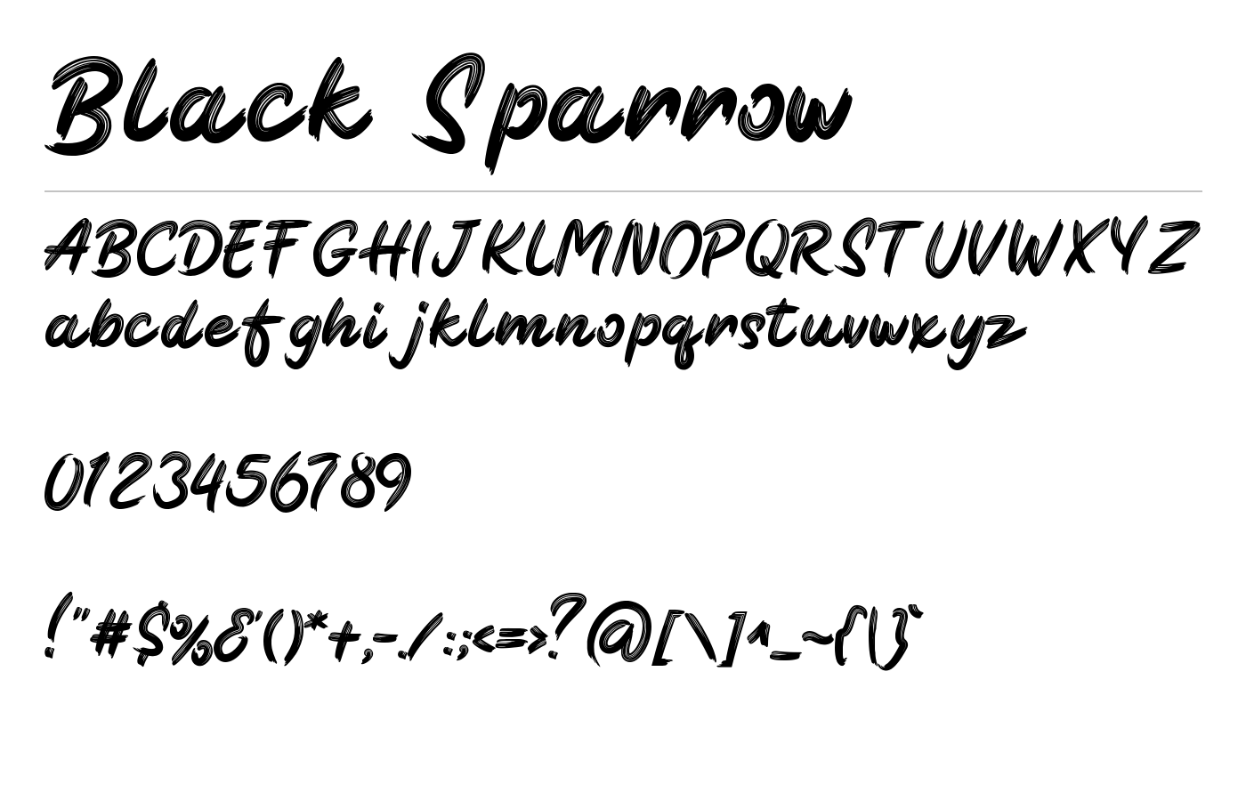 Black Sparrow Font preview