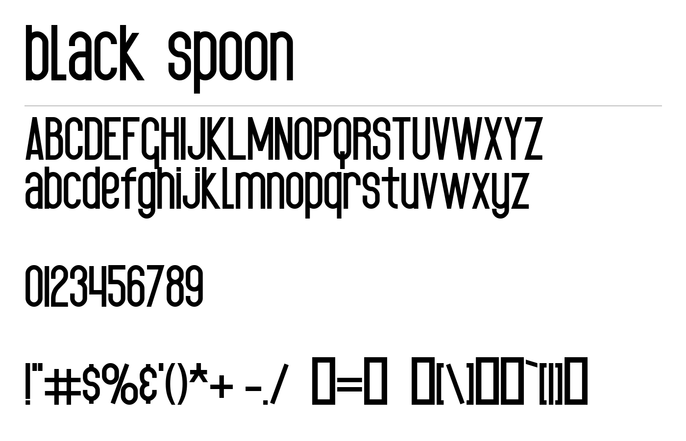 black spoon Font preview