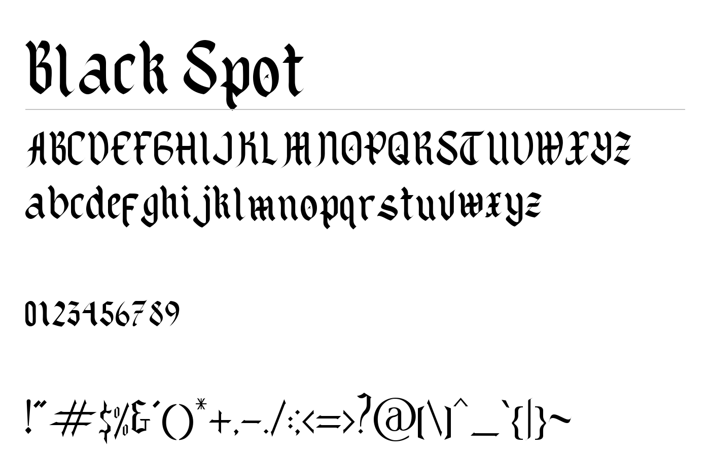 Black Spot Font preview
