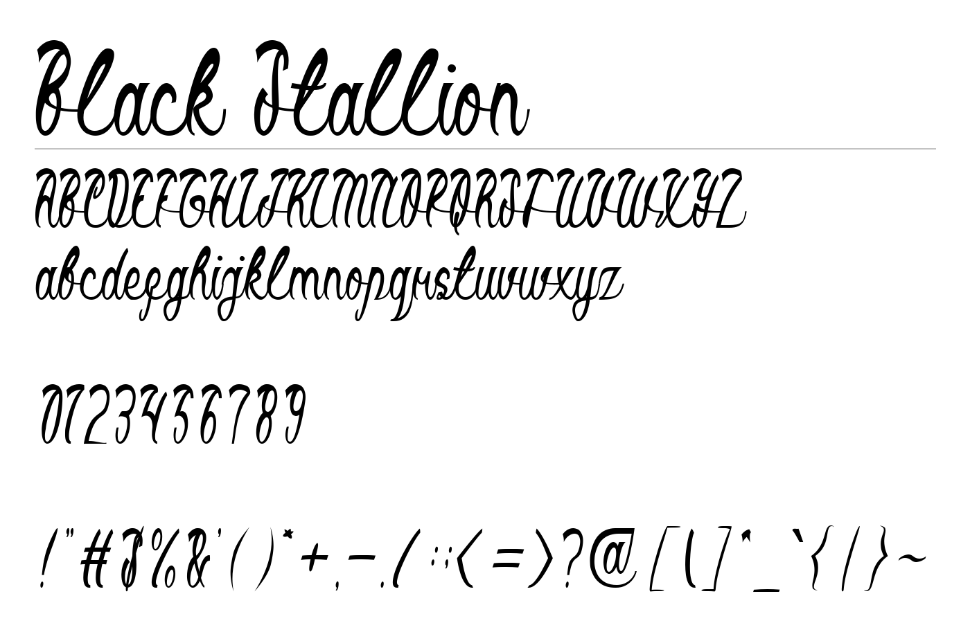 Black Stallion Font preview