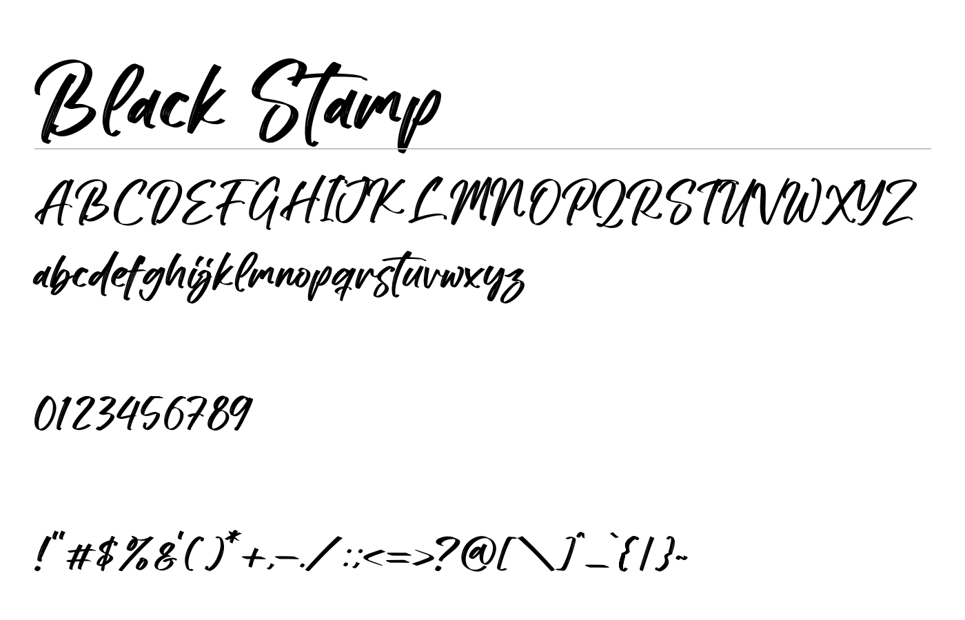 Black Stamp Font preview