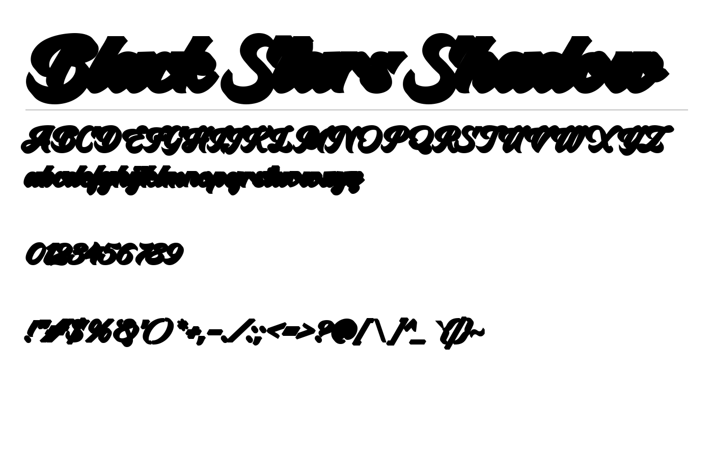 Black Stars Font preview