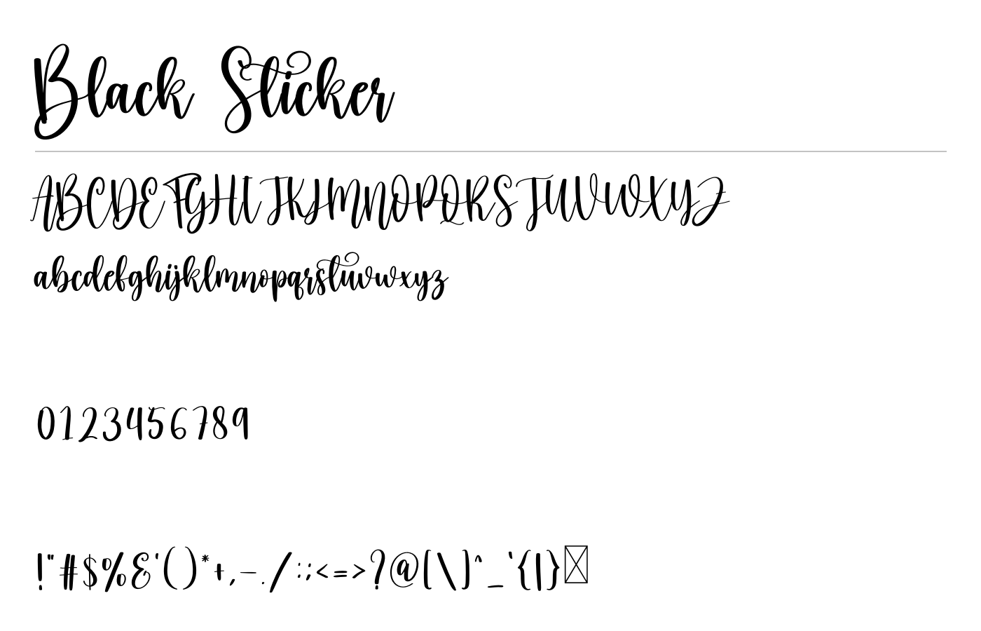 Black Sticker Font preview