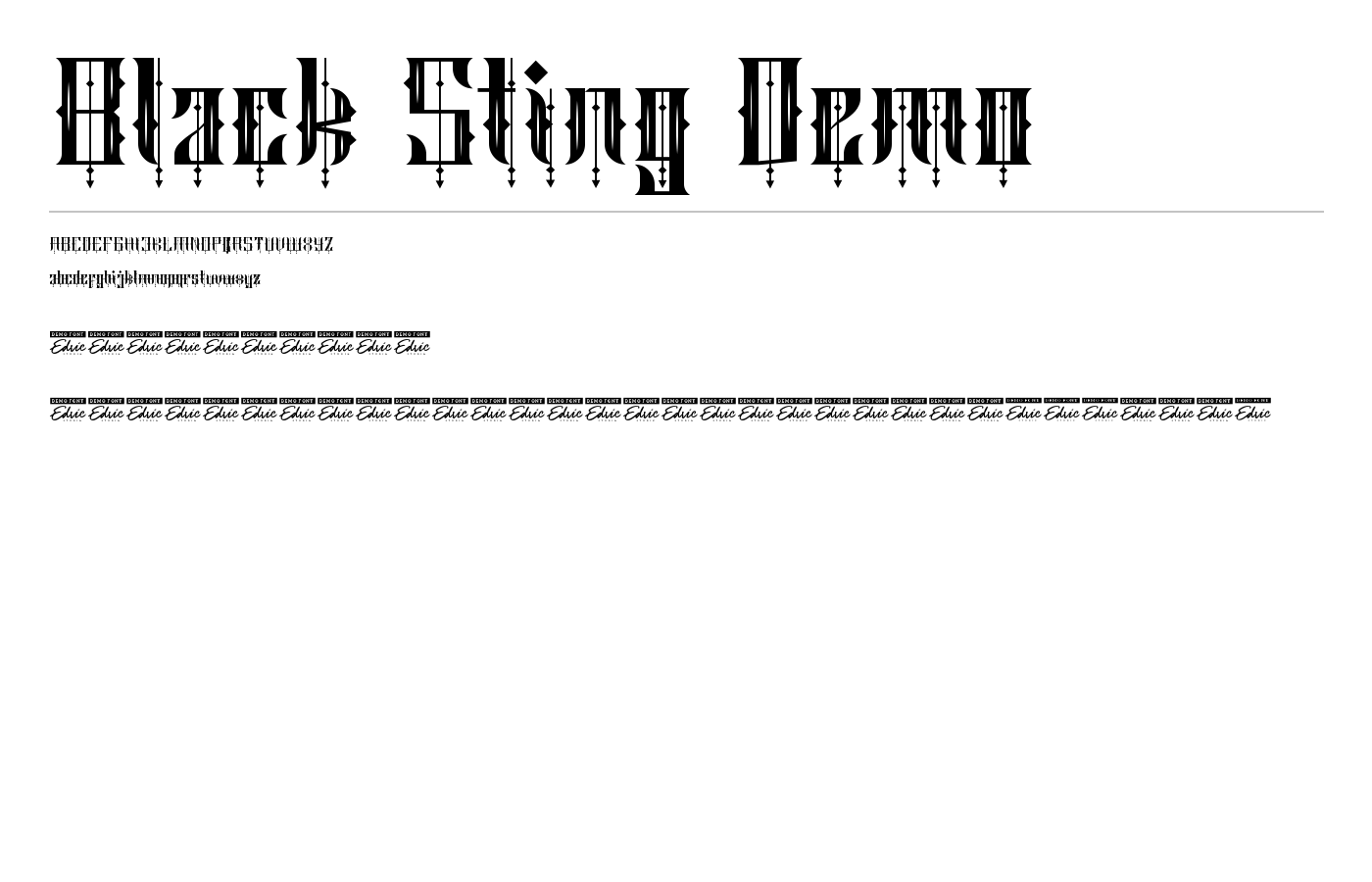 Black Sting Demo Font preview