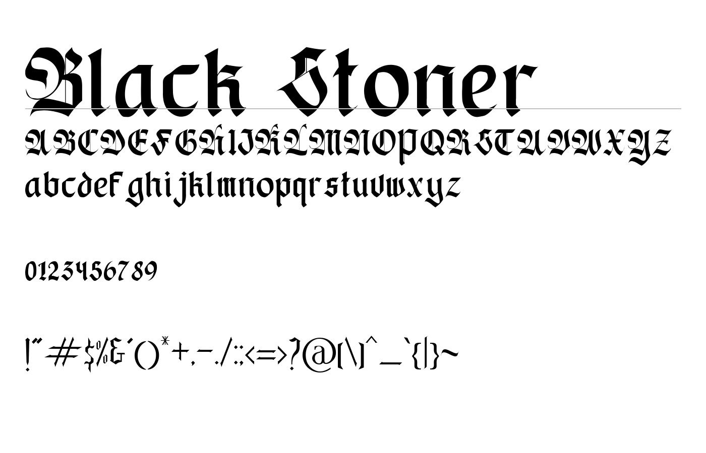 Black Stoner Font preview