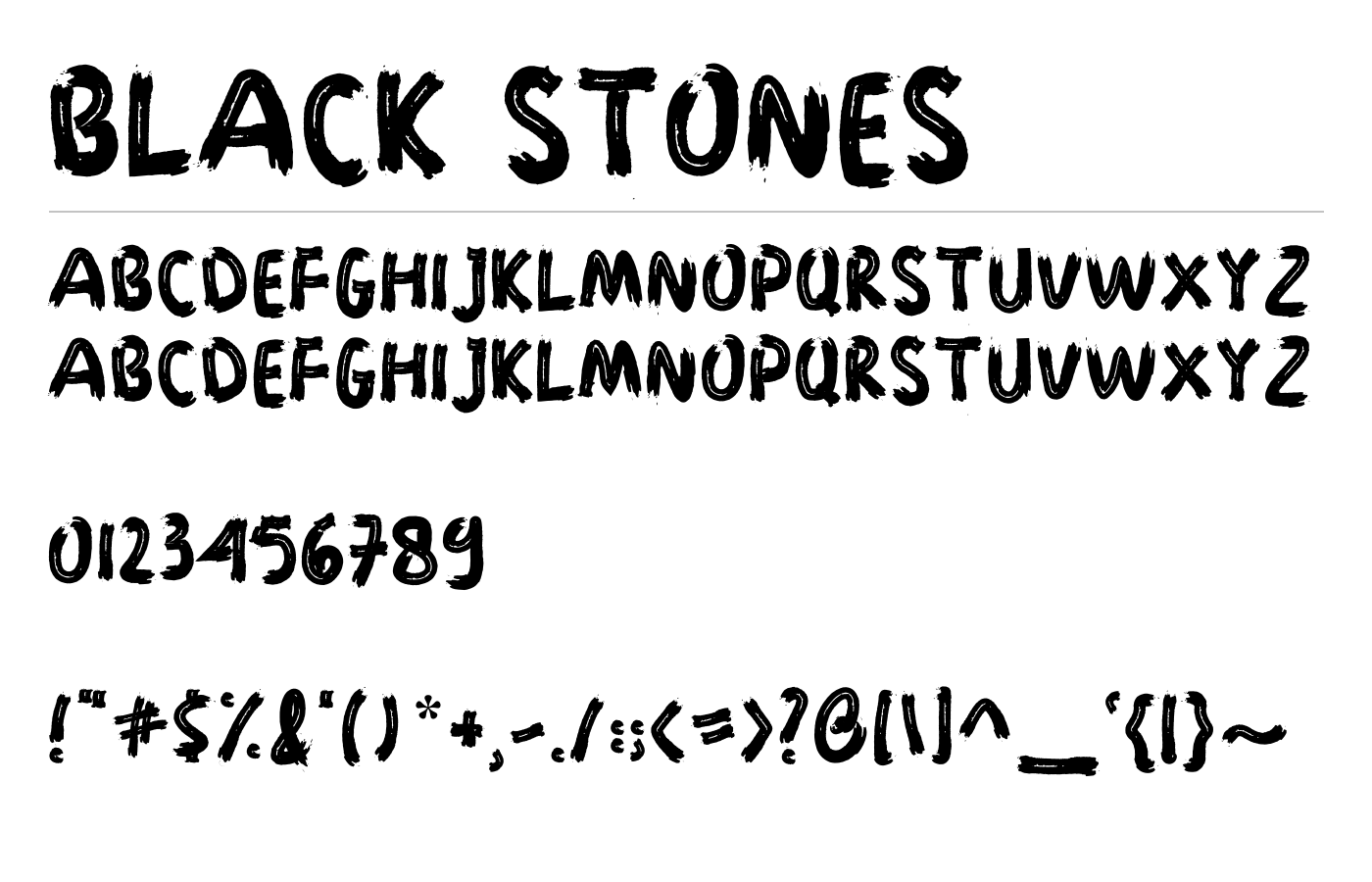 Black Stones Font preview