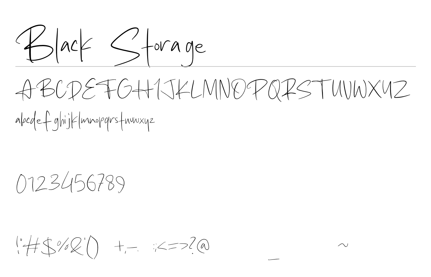 Black Storage Font preview