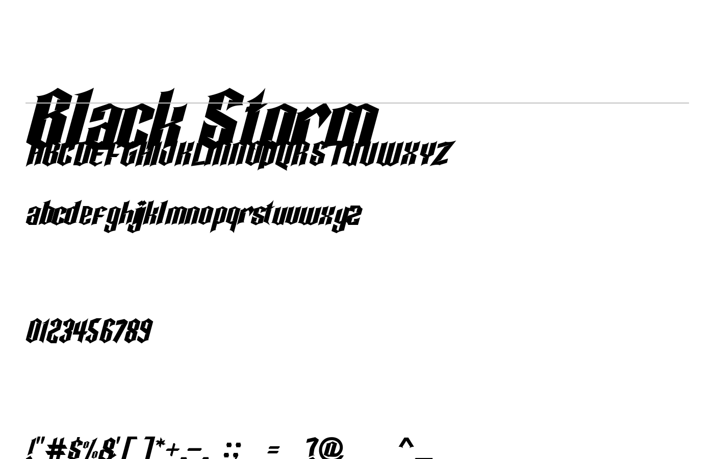Black Storm Font preview
