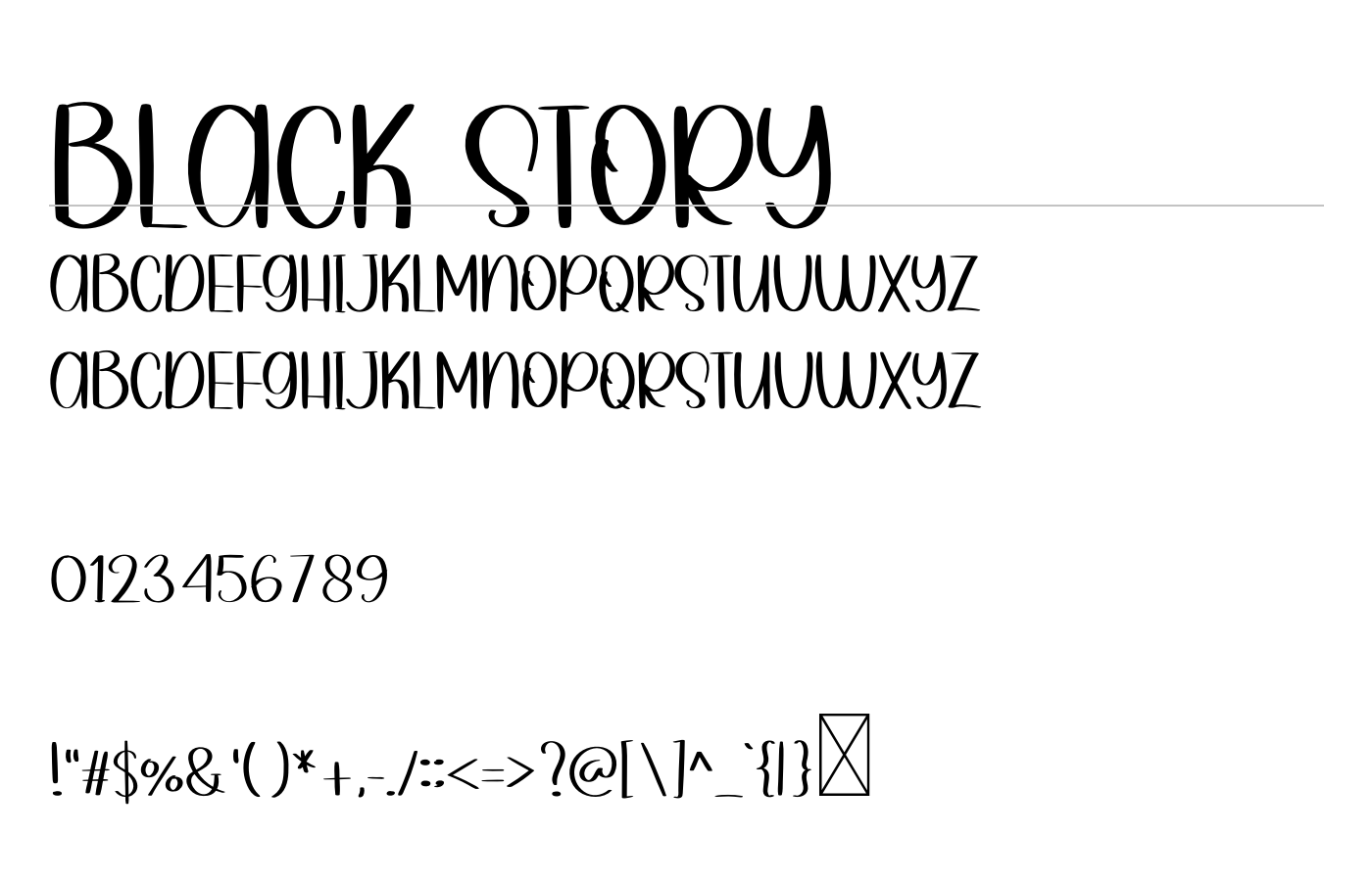 Black Story Font preview