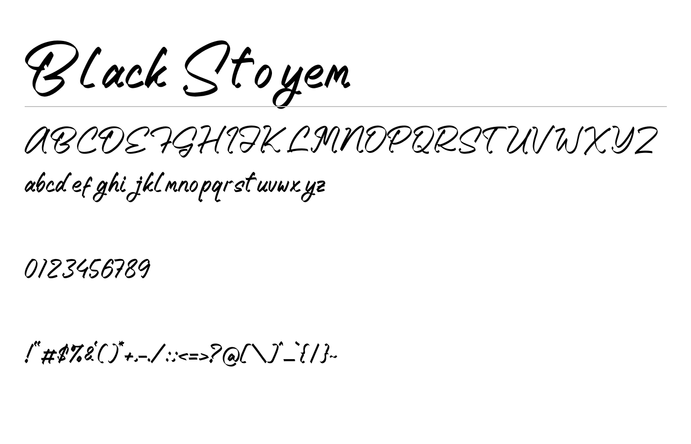 Black Stoyem Font preview