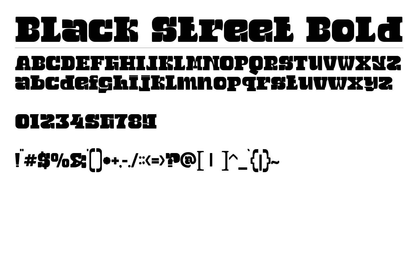 Black Street Bold Font preview