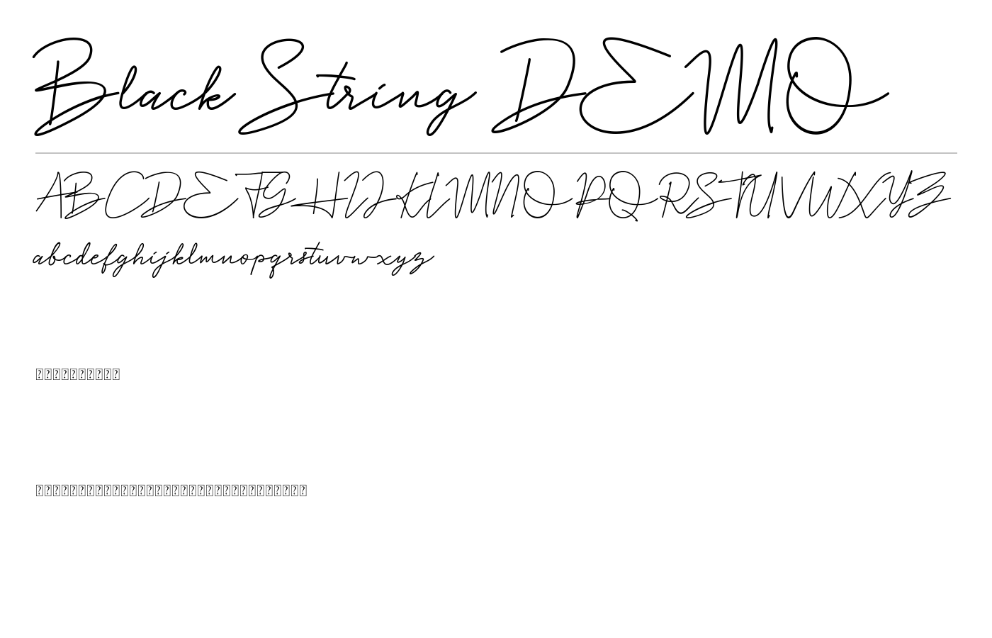 Black String DEMO Font preview