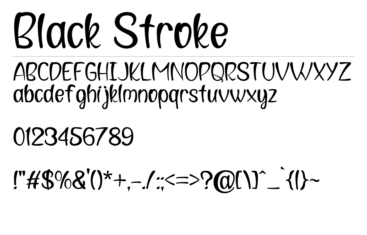 Black Stroke Font preview