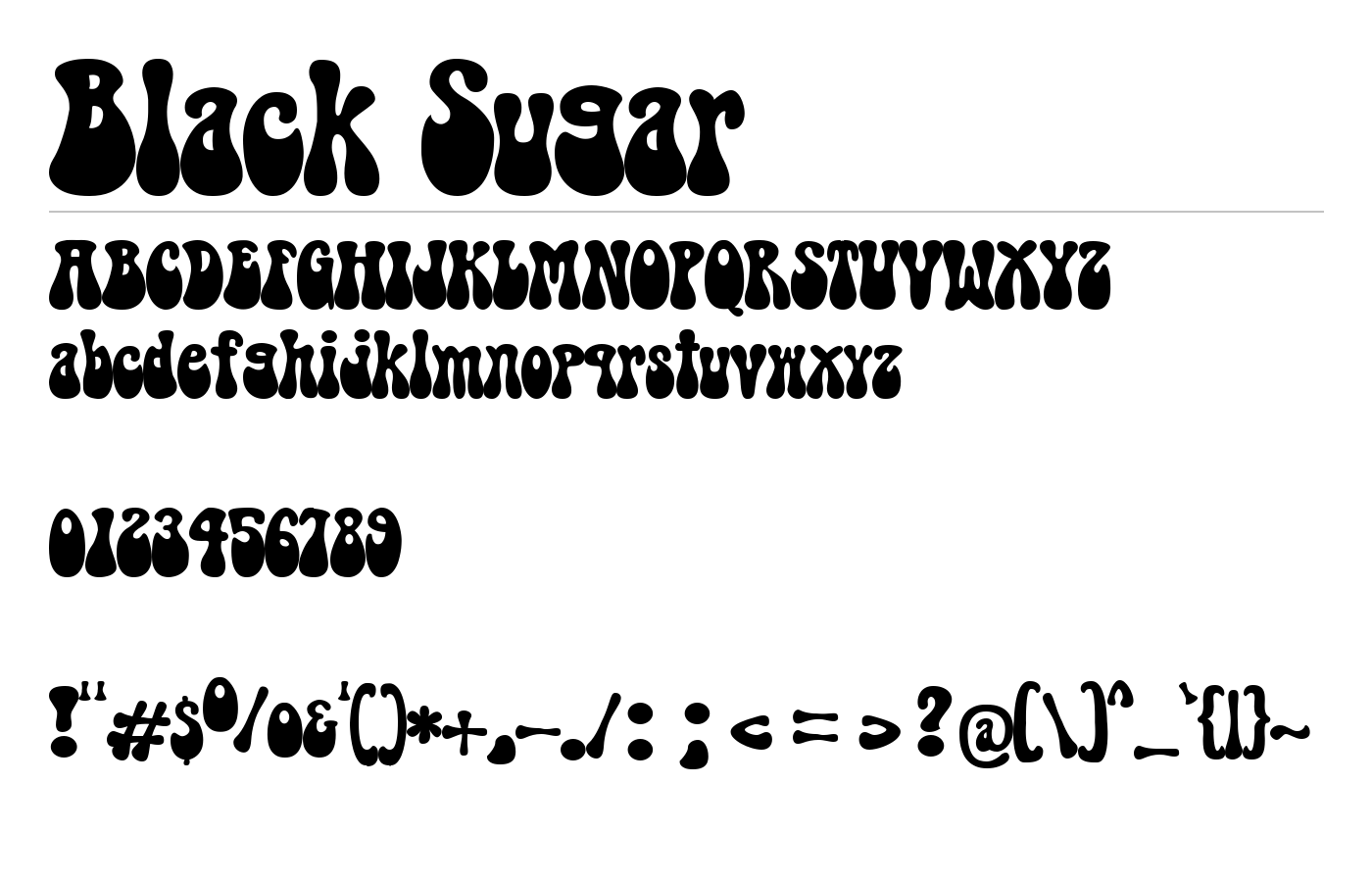 Black Sugar Font preview