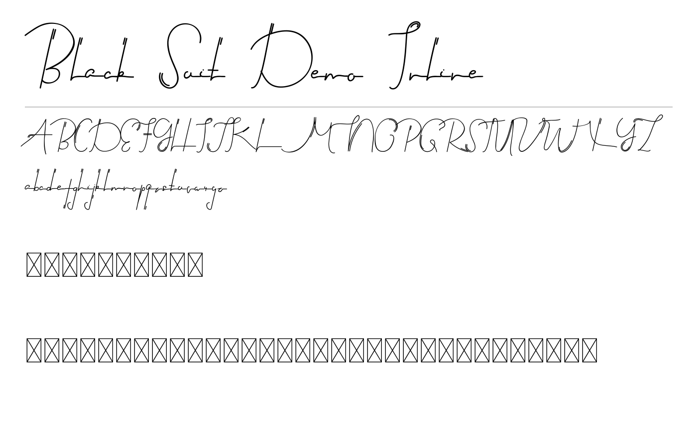 Black Suit Demo Font preview