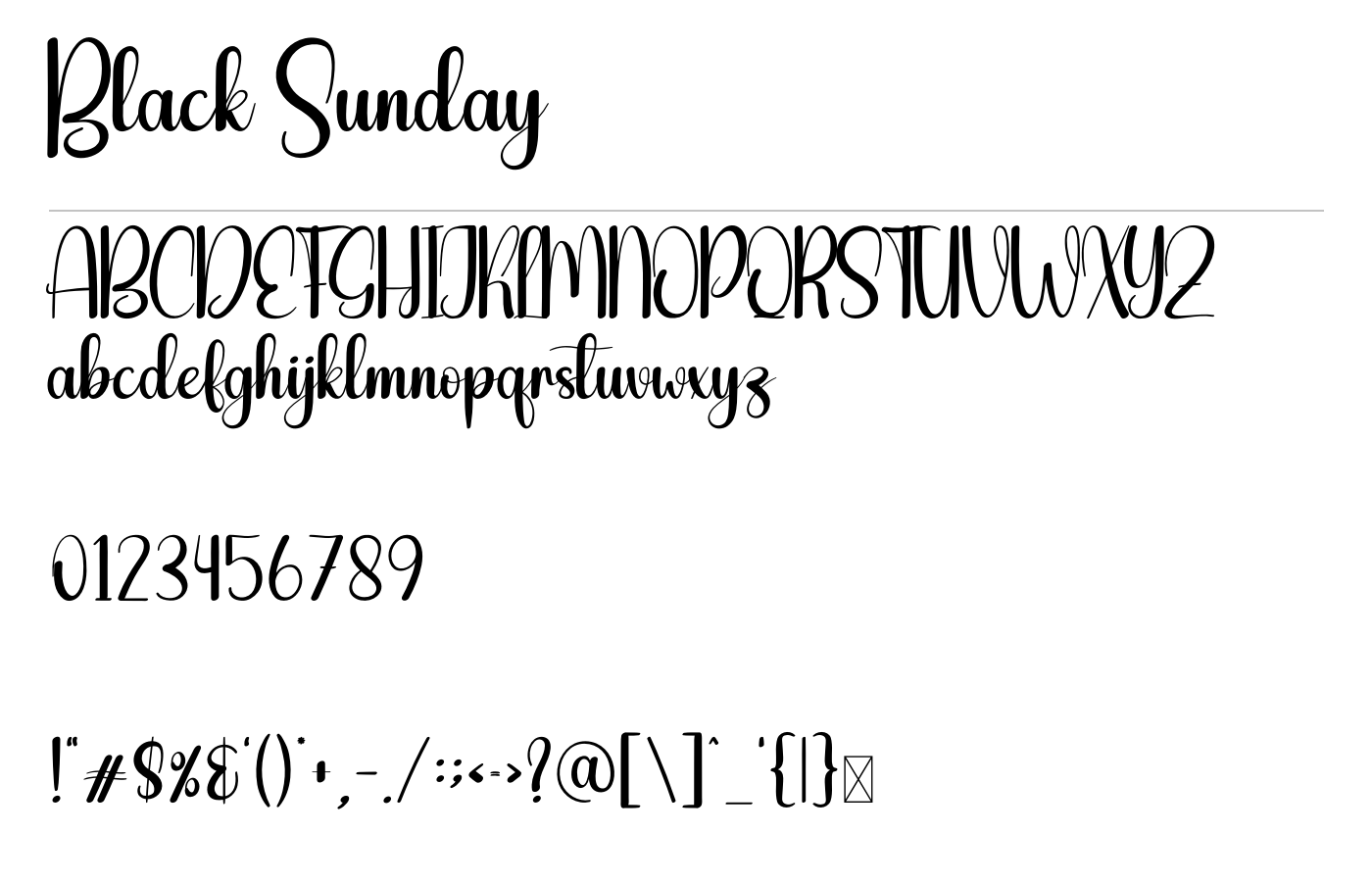 Black Sunday Font preview